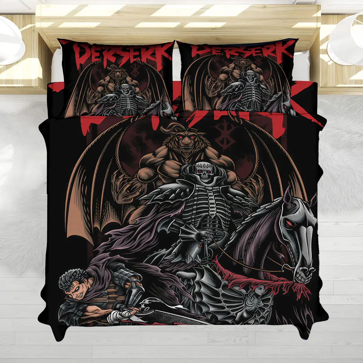 Berserk Guts Eclipse Dark Fantasy Anime Bedding Set