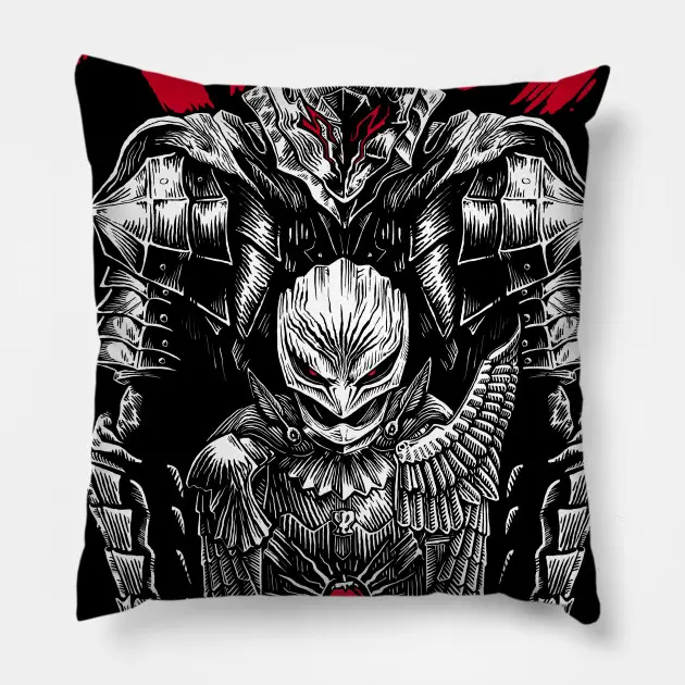 Berserk Pillows - Swordsman and the Hawk - Black Pillow