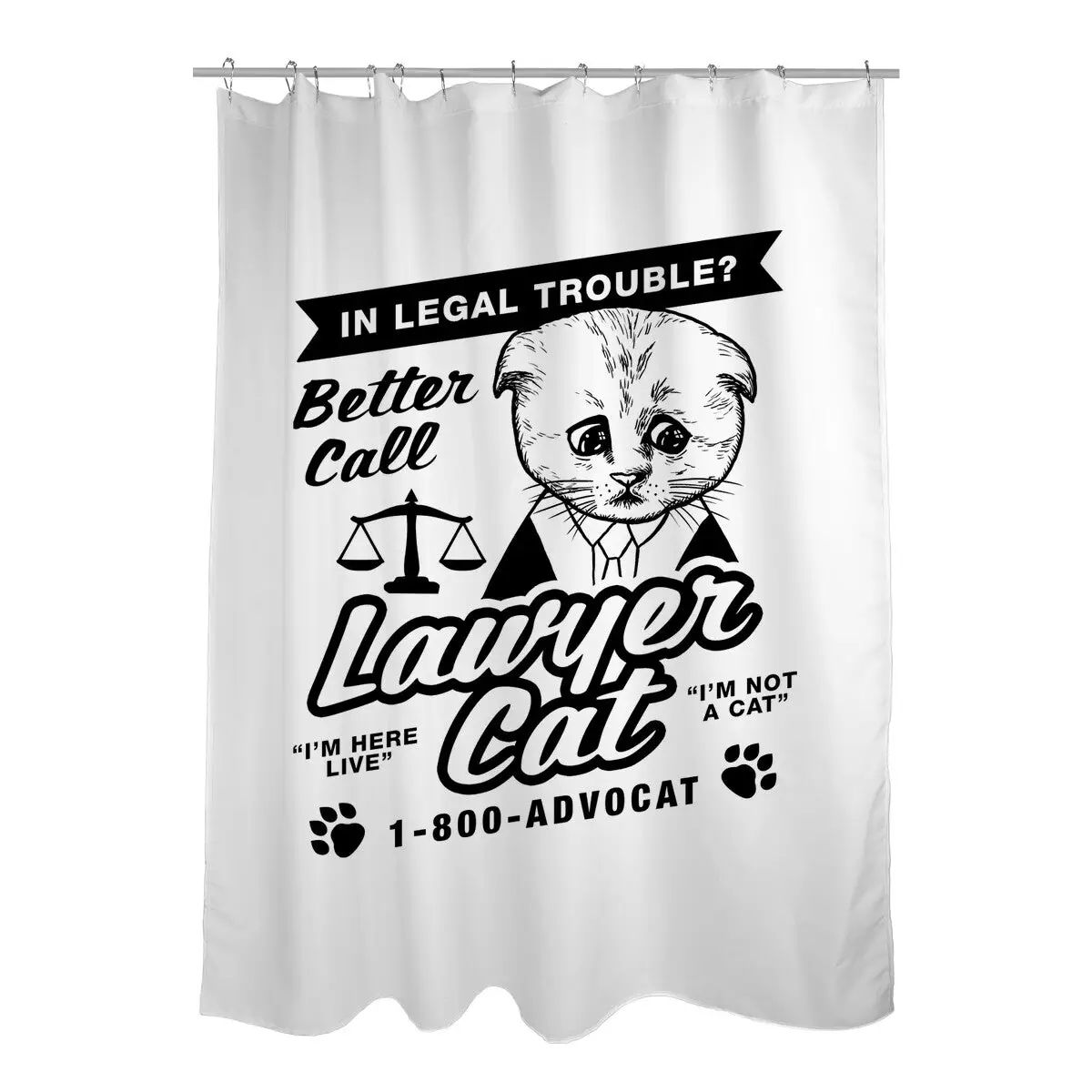 Better Call Lawyer Cat Shower Curtains