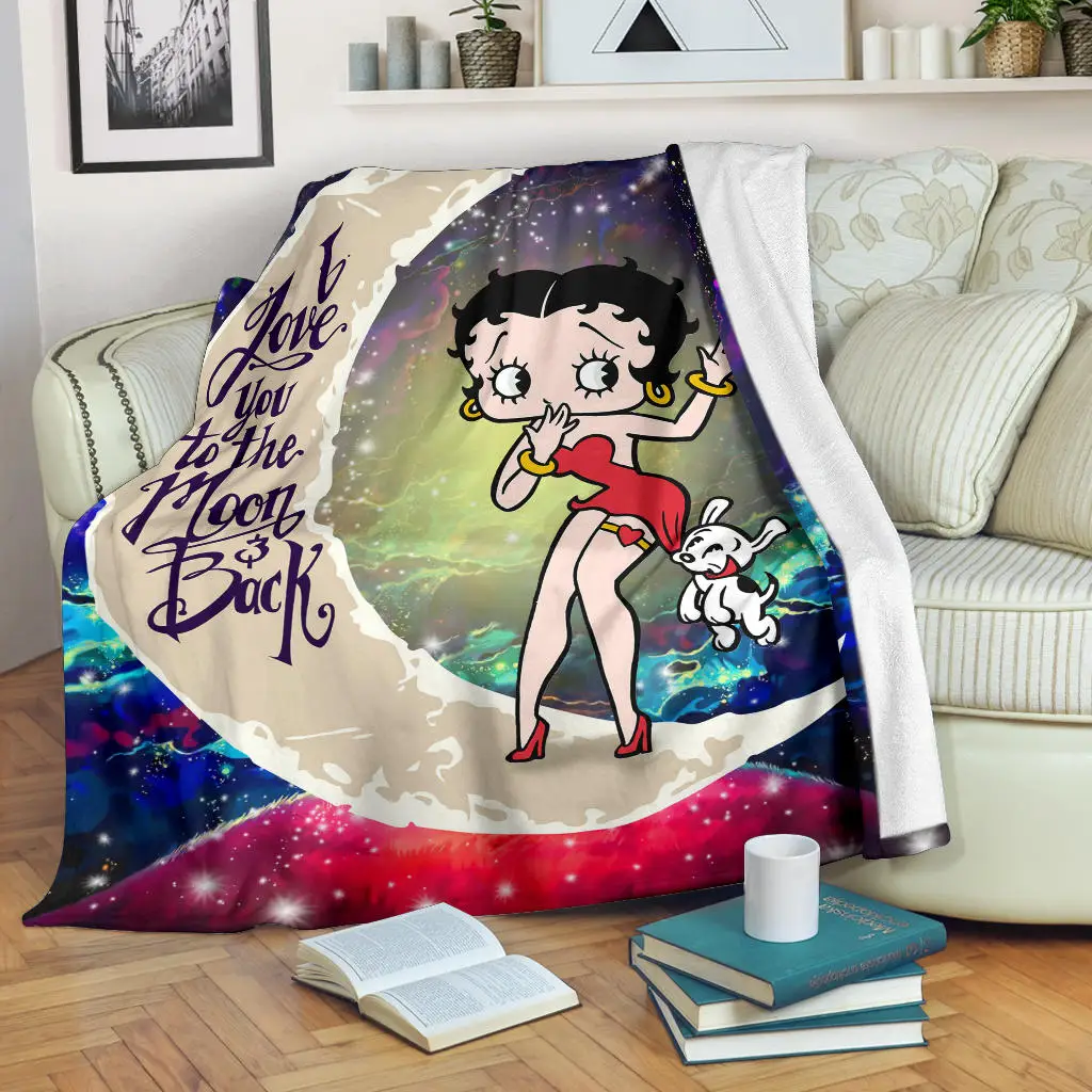 Betty Boop Love You To The Moon Galaxy Blanket