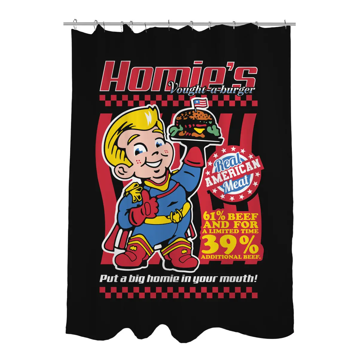 Big Homie Burger Shower Curtains