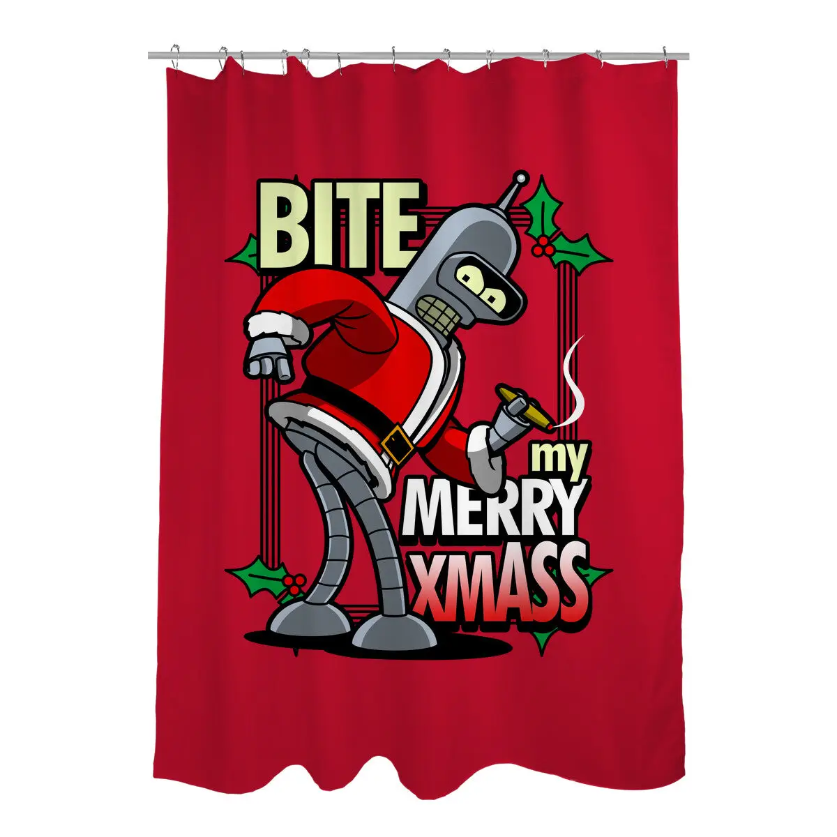 Bite my Merry XmASS Shower Curtains