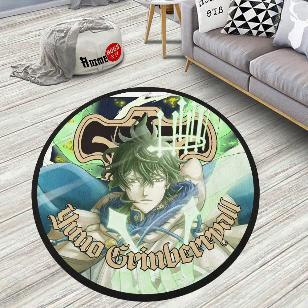 Black Clover Yuno Grinberryall Skid-Proof Round Rug