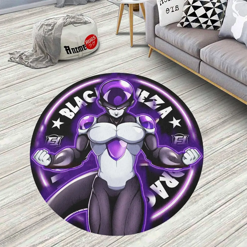 Black Frieza Round Rug Custom Circle Carpet