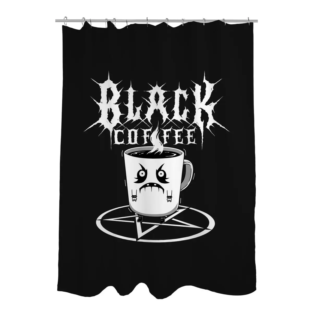 Black Metal Coffee Shower Curtains