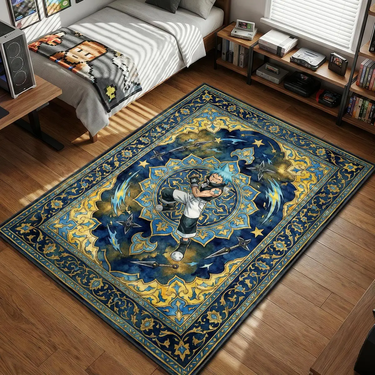 Black Star Ninja Assassin Rug - Soul Eater Chair Mat