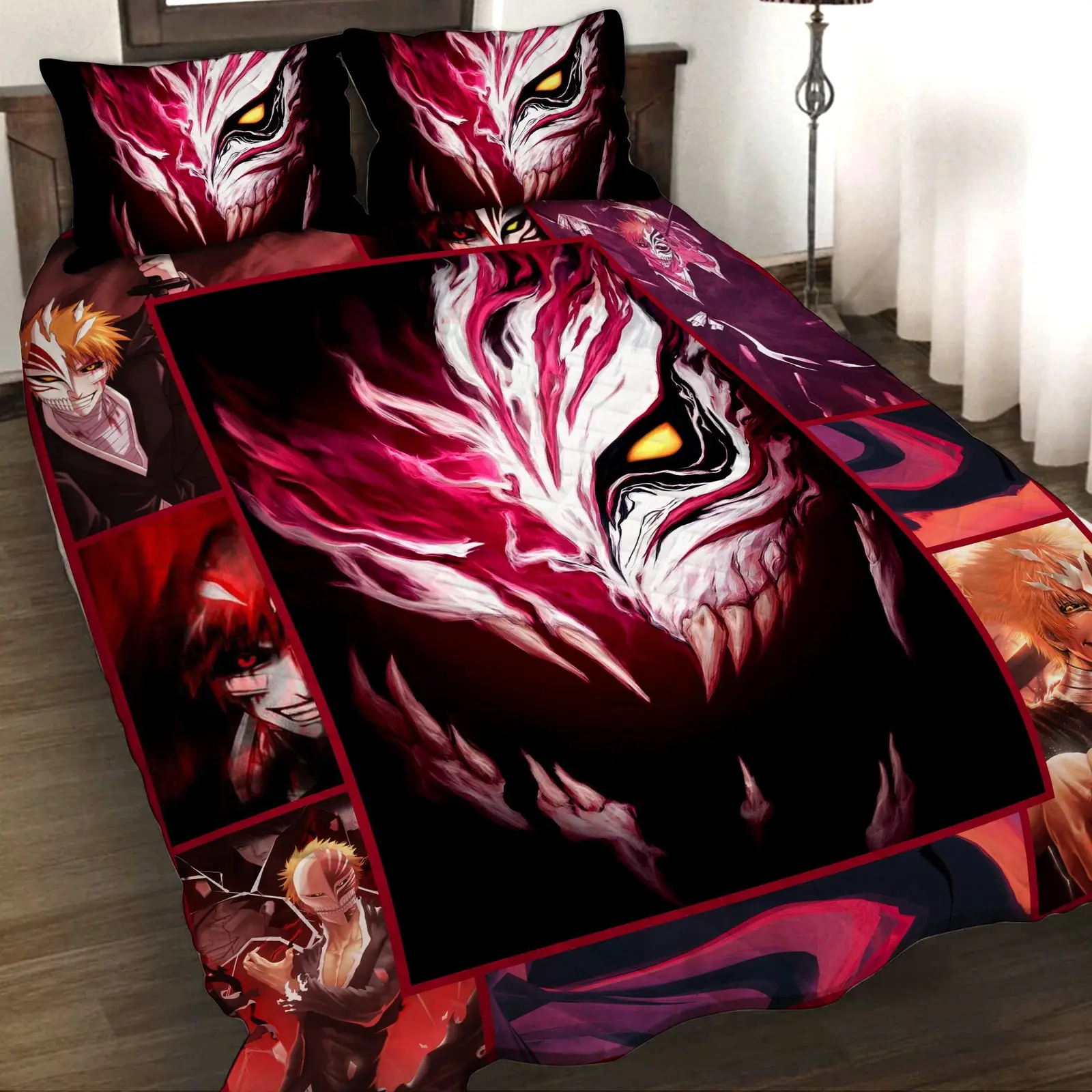 Bleach Ichigo Kurosaki Mask 3D Quilt Bed Set