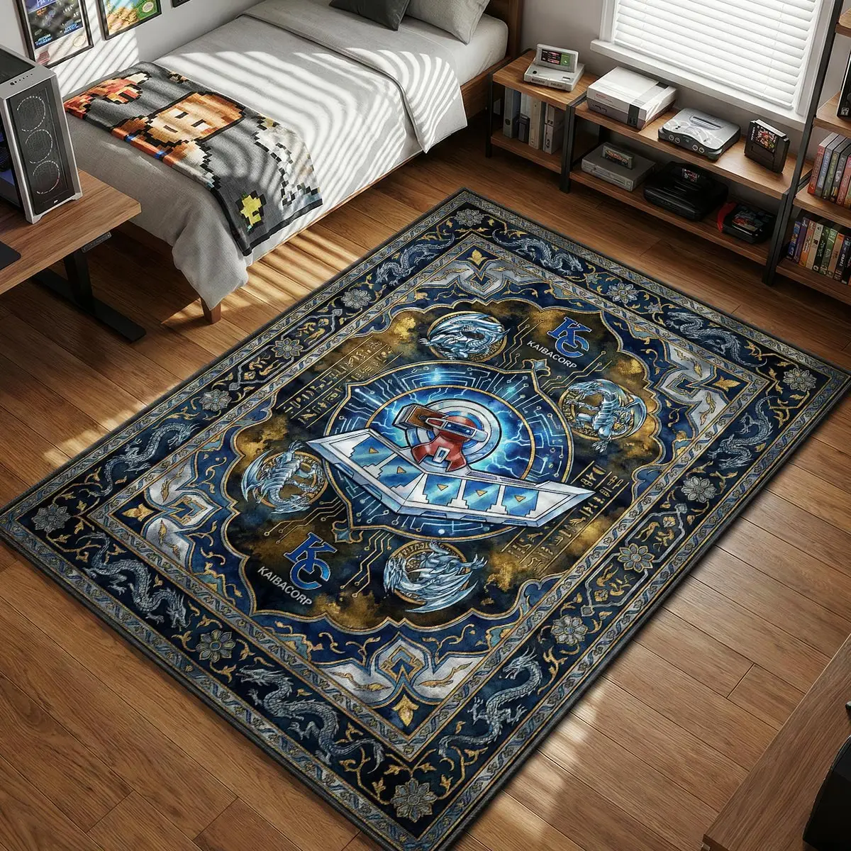 Blue-Eyes White Dragon Duel Disk Rug - Yu-Gi-Oh! Chair Mat