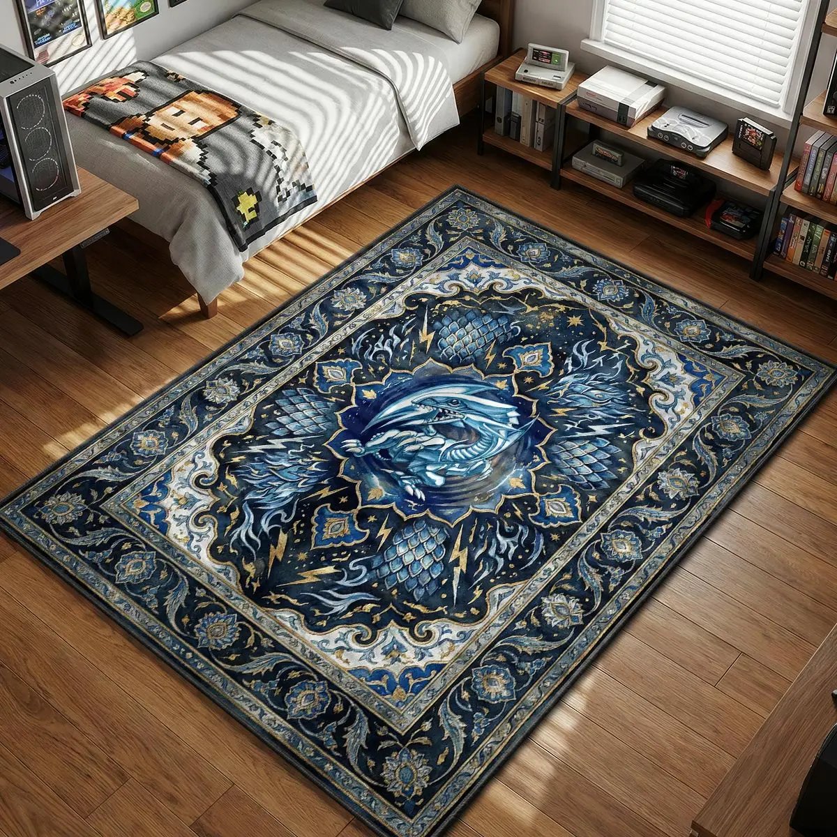 Blue-Eyes White Dragon Storm Rug - Yu-Gi-Oh! Chair Mat