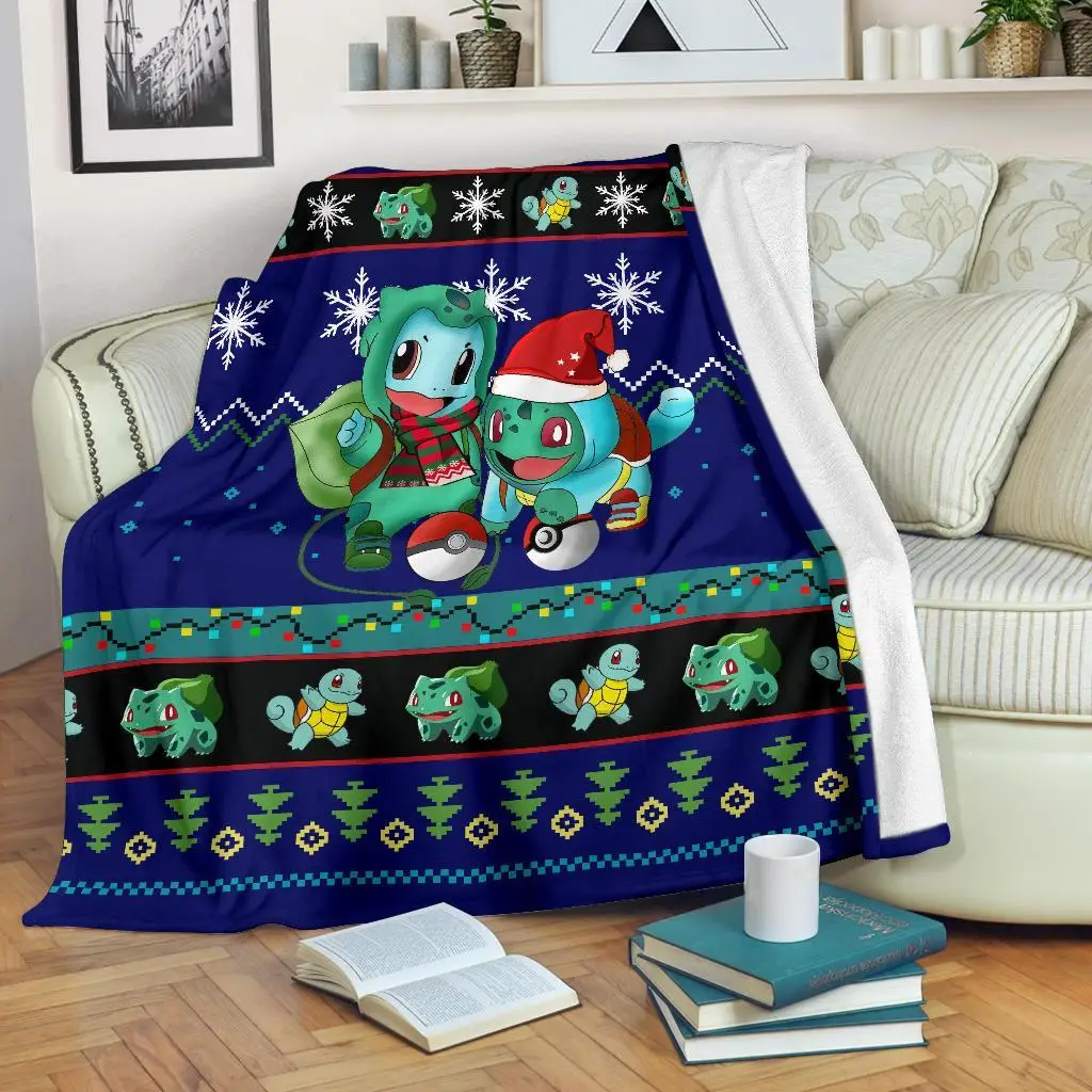 Blue Gearzime Pokemon Ugly Holiday Blanket Gift For Christmas Amazing Gift Idea