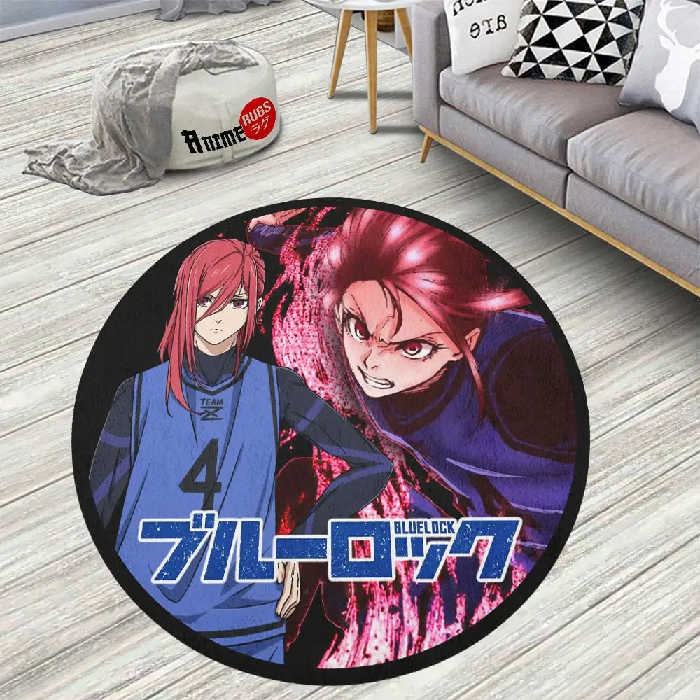 Blue Lock Hyoma Chigiri 4 Skid-Proof Round Rug