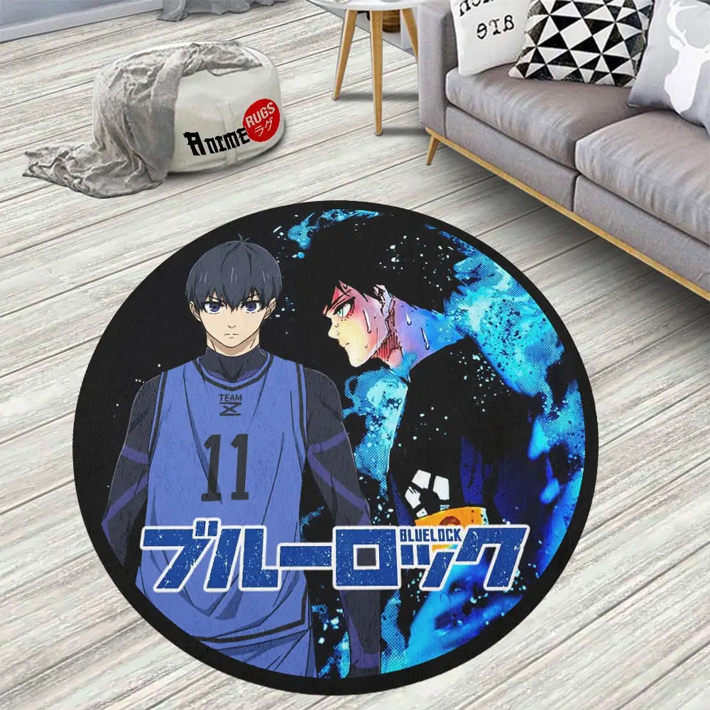 Blue Lock Yoichi Isagi 11 Skid-Proof Round Rug