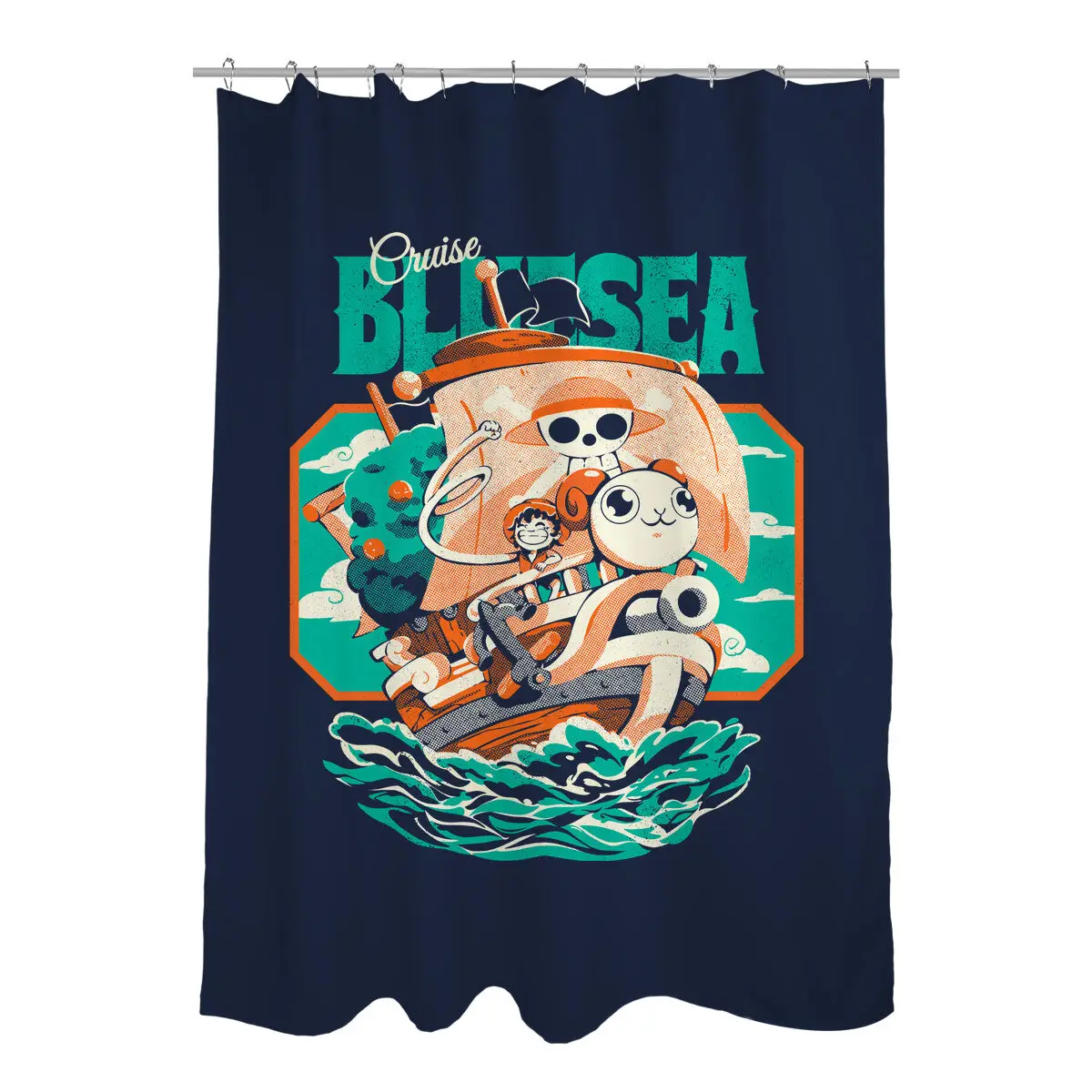 Blue Sea Cruise Shower Curtains