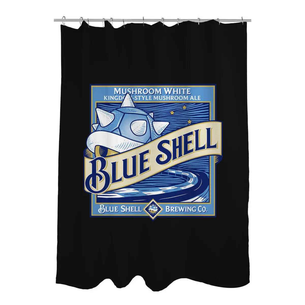 Blue Shell Beer Shower Curtains
