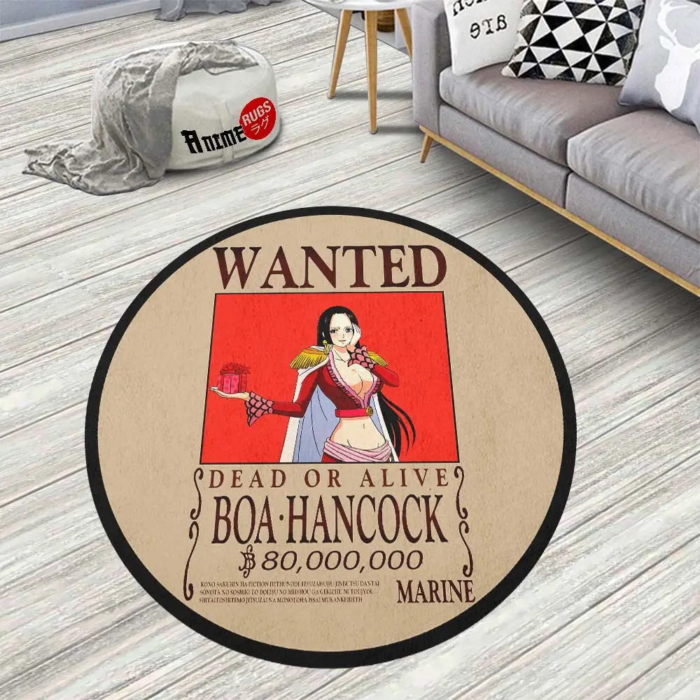 Boa Hancock Round Rug Custom One Piece Anime Circle Carpet