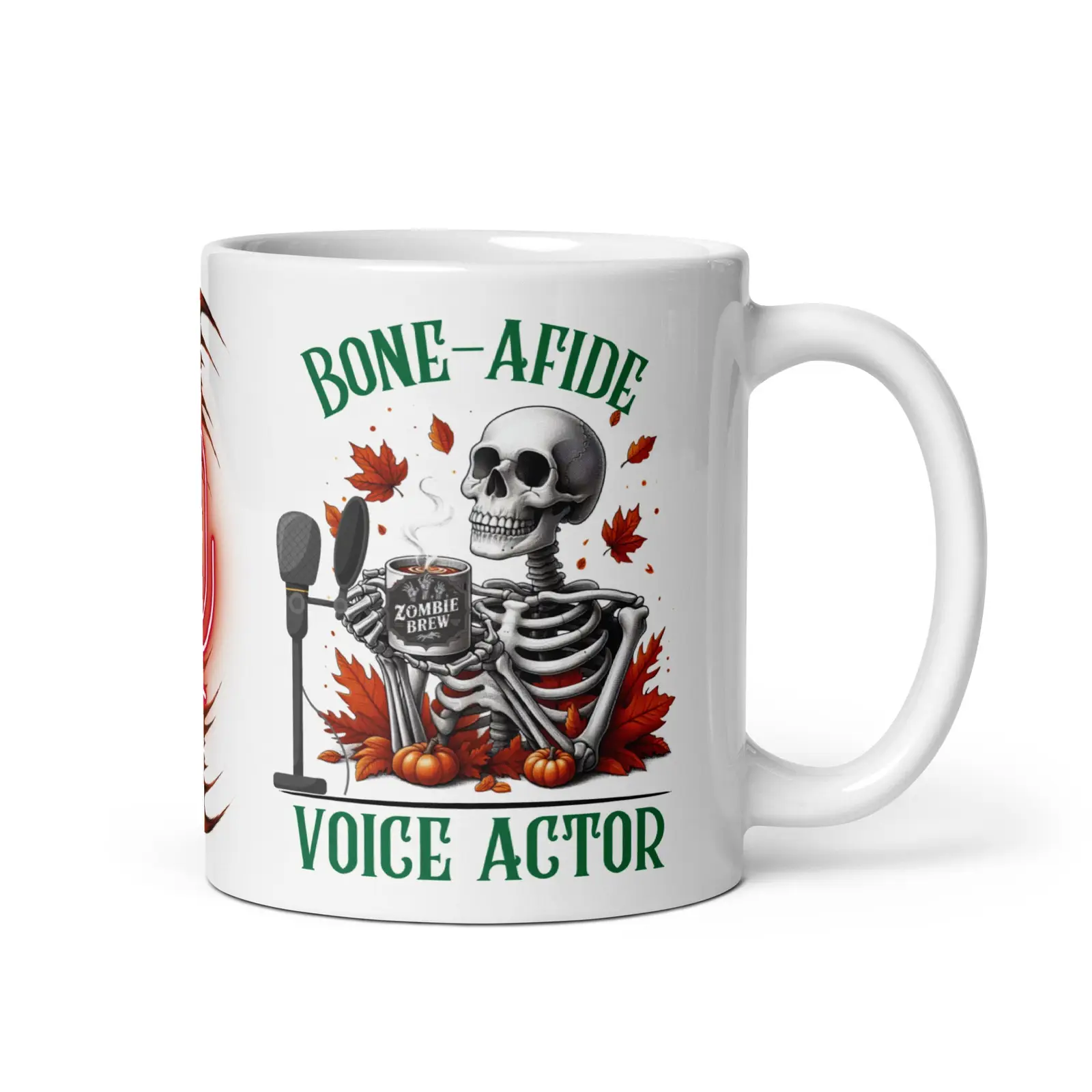 BON-AFIDE VOICE ACTOR Halloween Skeletons Classic Ceramic White Glossy Mug