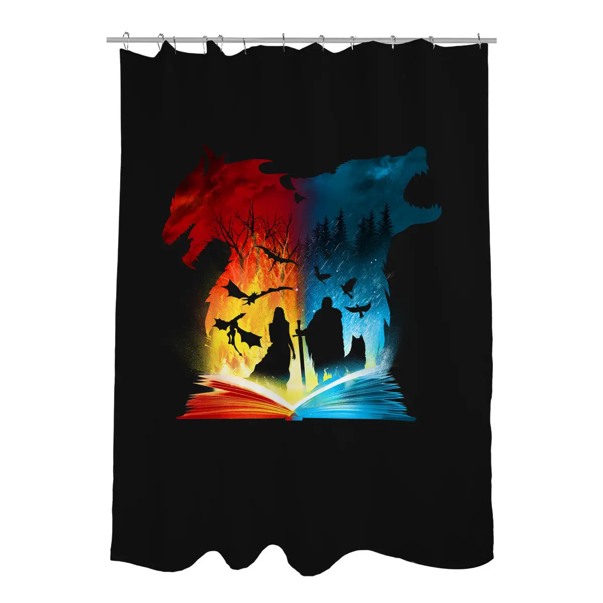 Book of Fire and Ice Shower Curtains