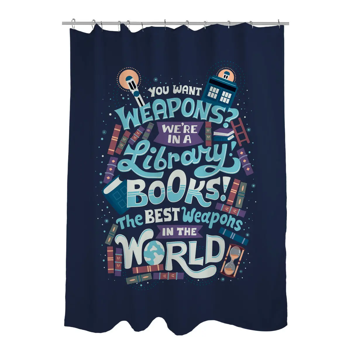 Books are the Best Weapons Shower Curtains