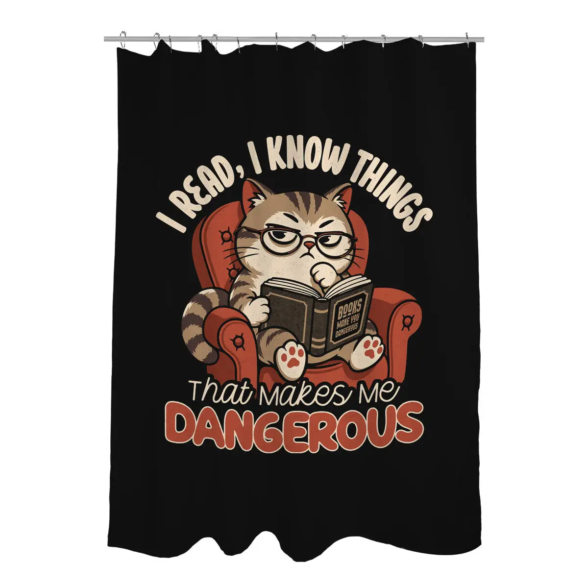 Books Make You Dangerous Shower Curtains