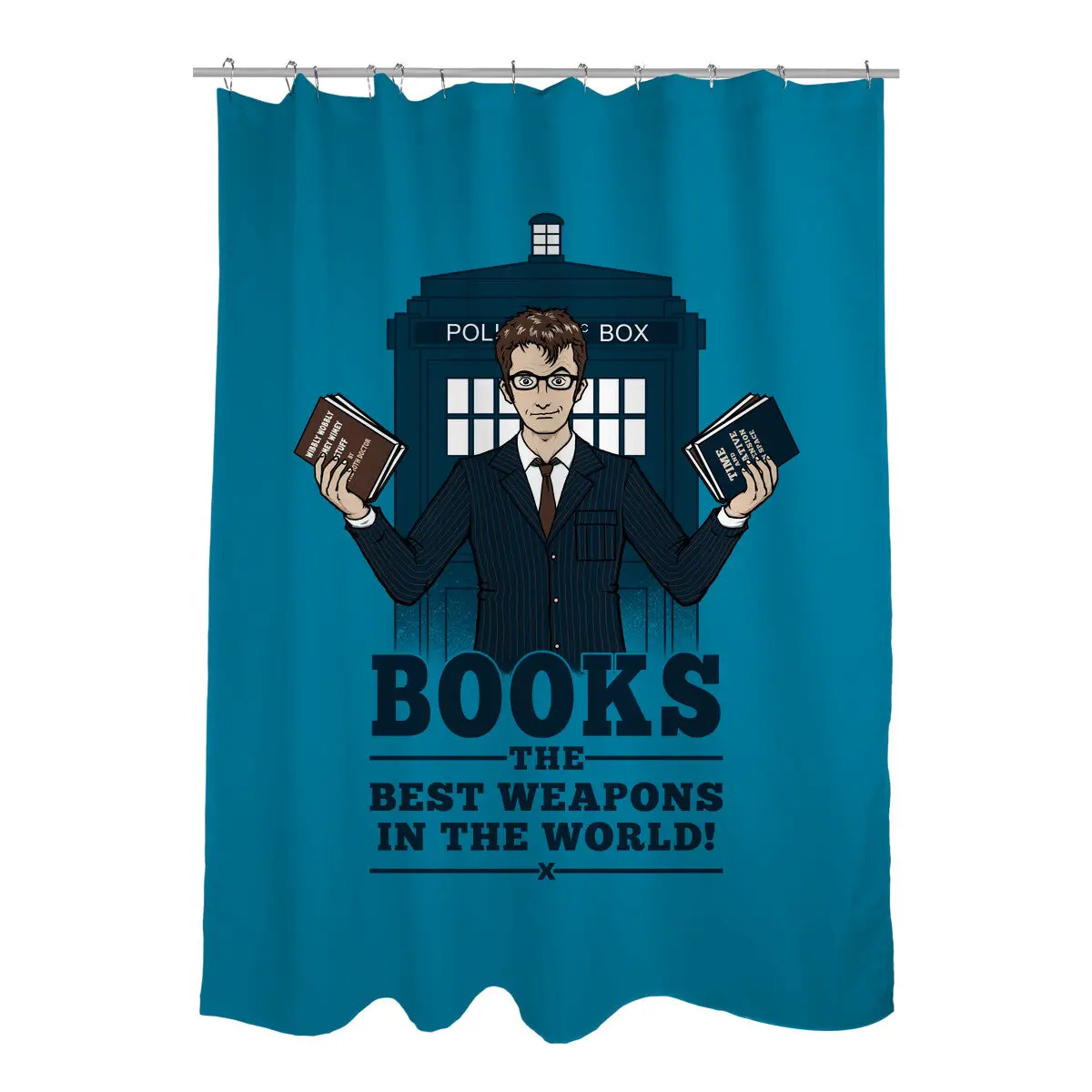 Books, The Best Weapons Shower Curtains