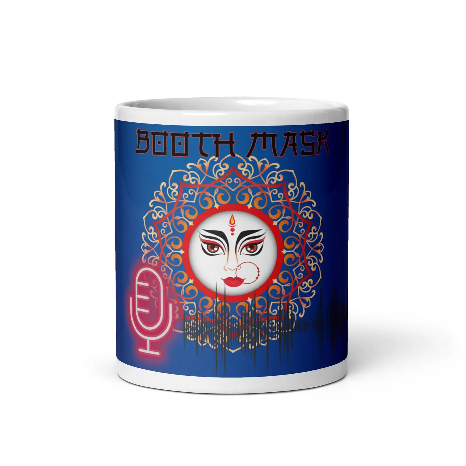 BOOTH MASK: INDIA STYLE: Voice Actors: Classic Ceramic White Glossy Mug