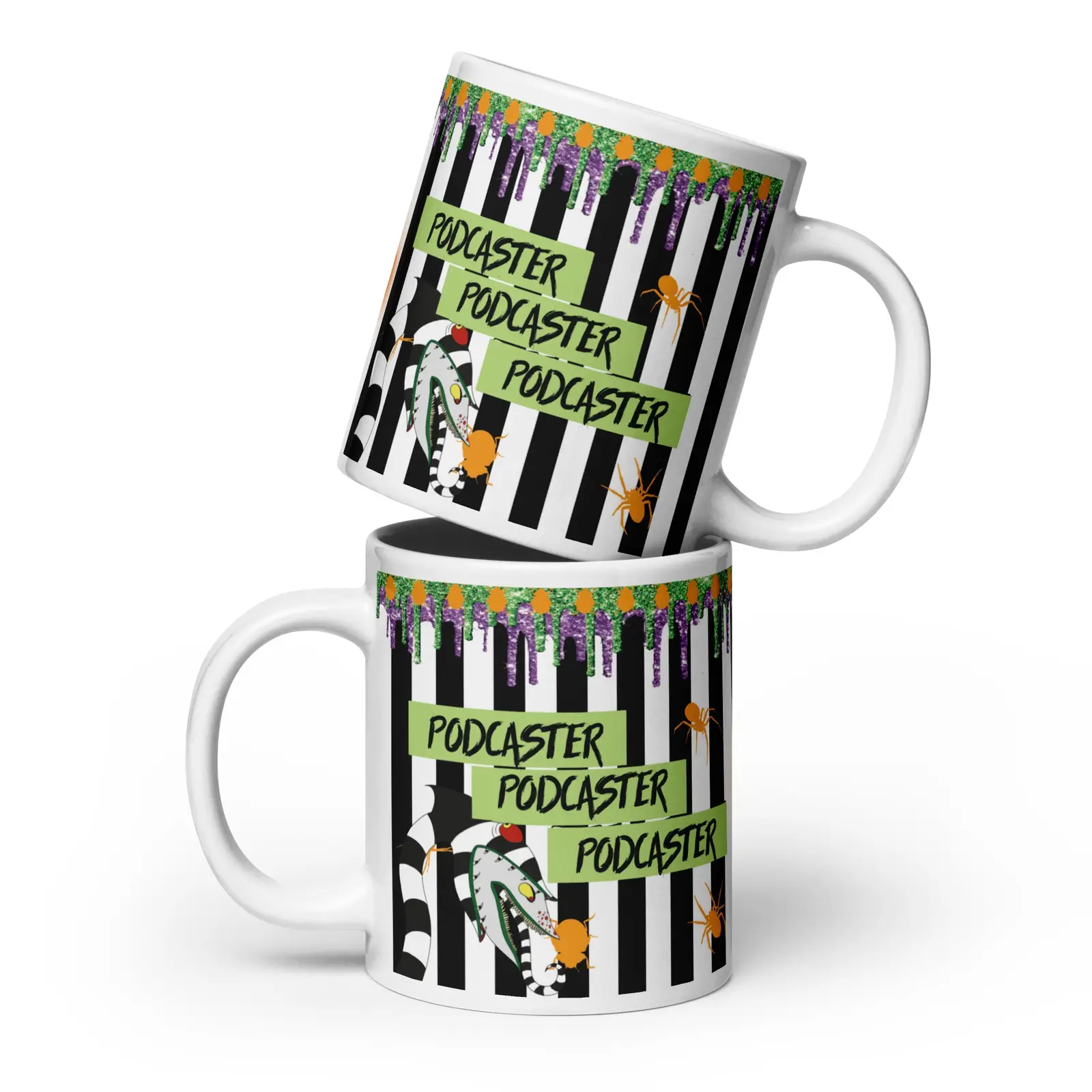 BOOTH MOJO: Halloween FUN: Podcaster...Podcaster...Podcaster...Classic Ceramic White Glossy Mug