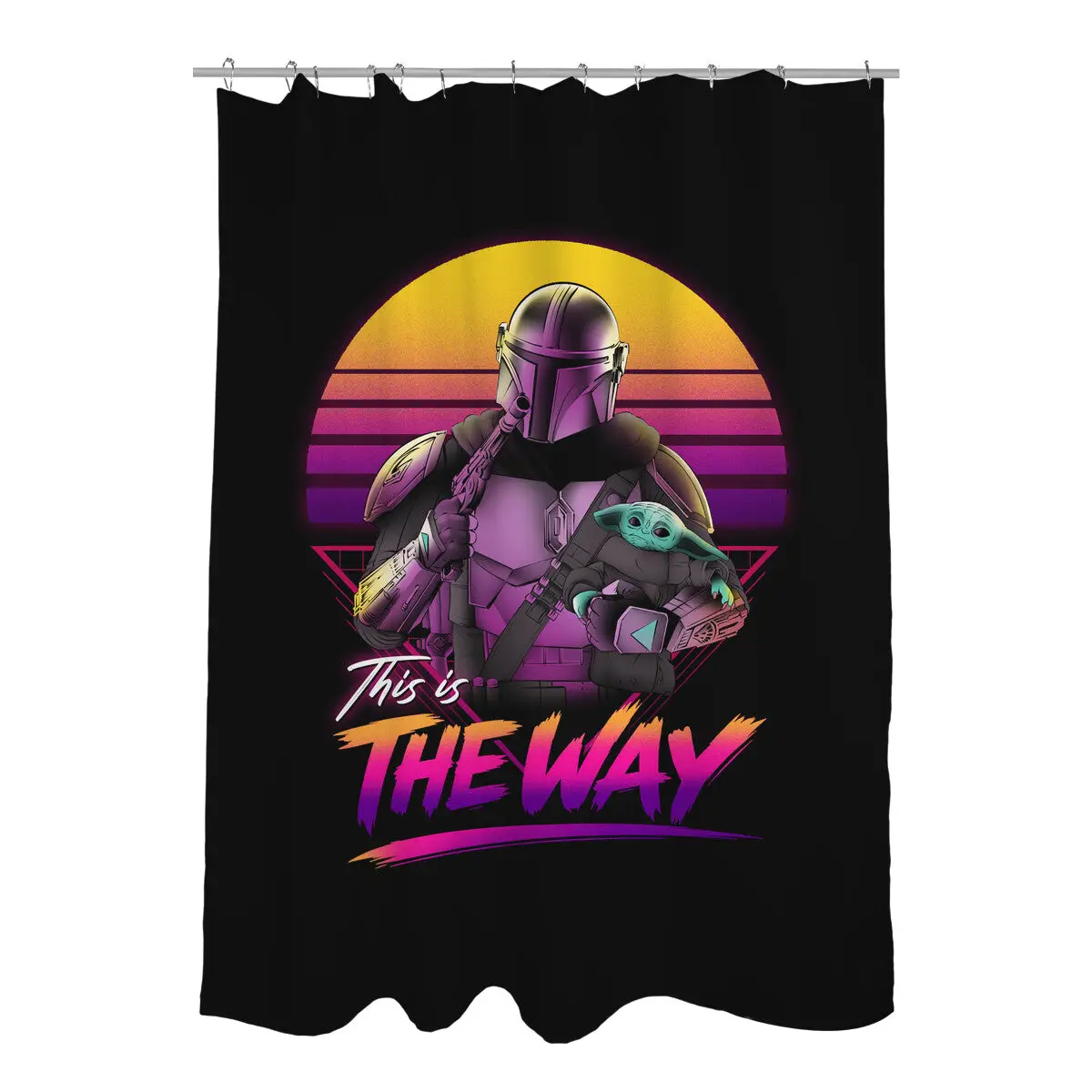 Bounty Hunter In Retro Shower Curtains