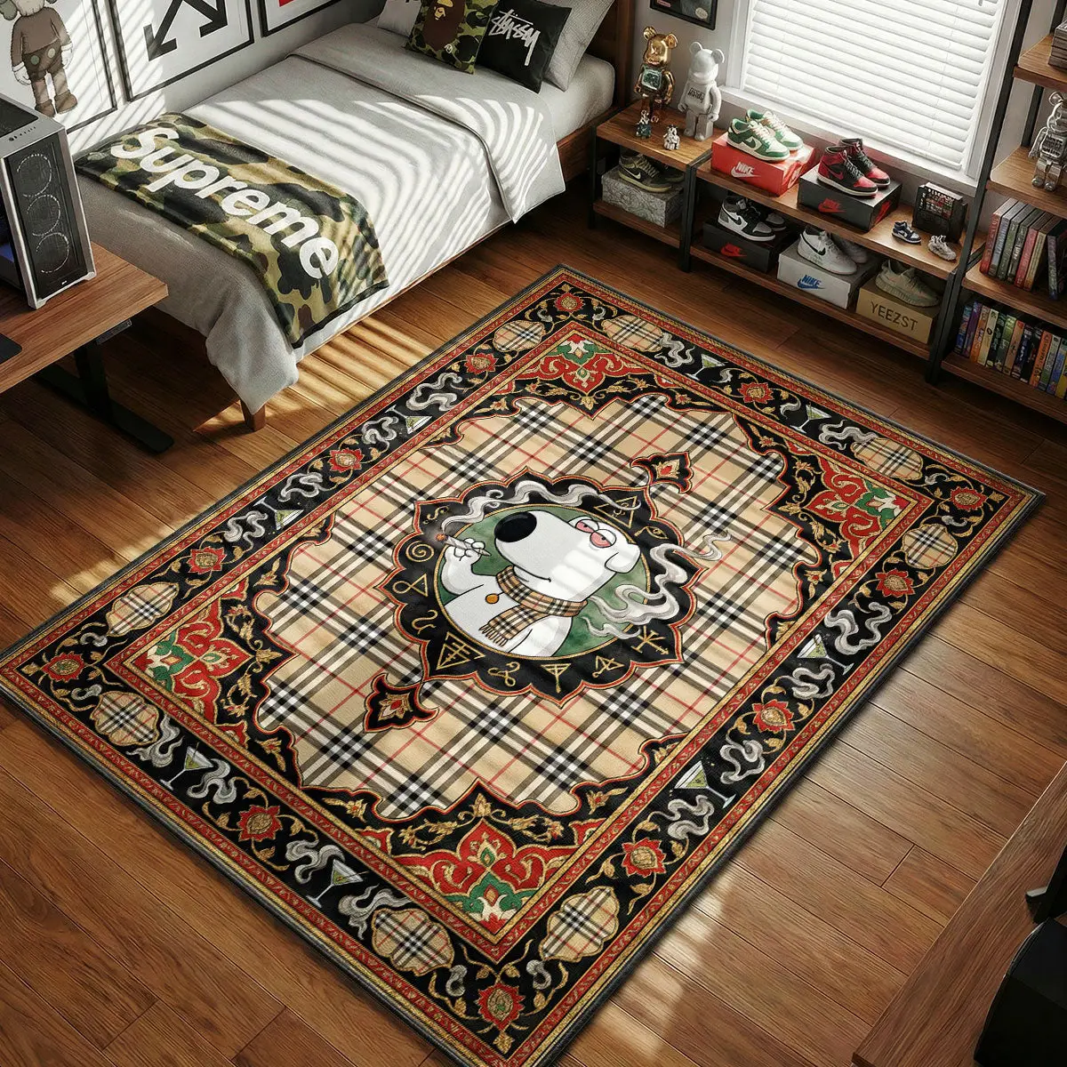 Brian Luxury Plaid Rug - Streetwear Floor Mat Decor