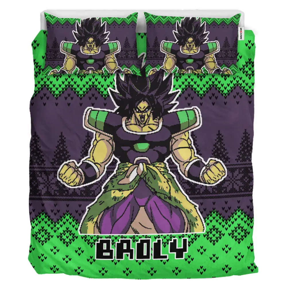 Broly Legendary Xmas Polyester Duvet Cover Set