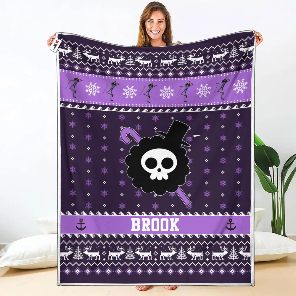Brook Blanket Ugly Christmas Symbol Anime