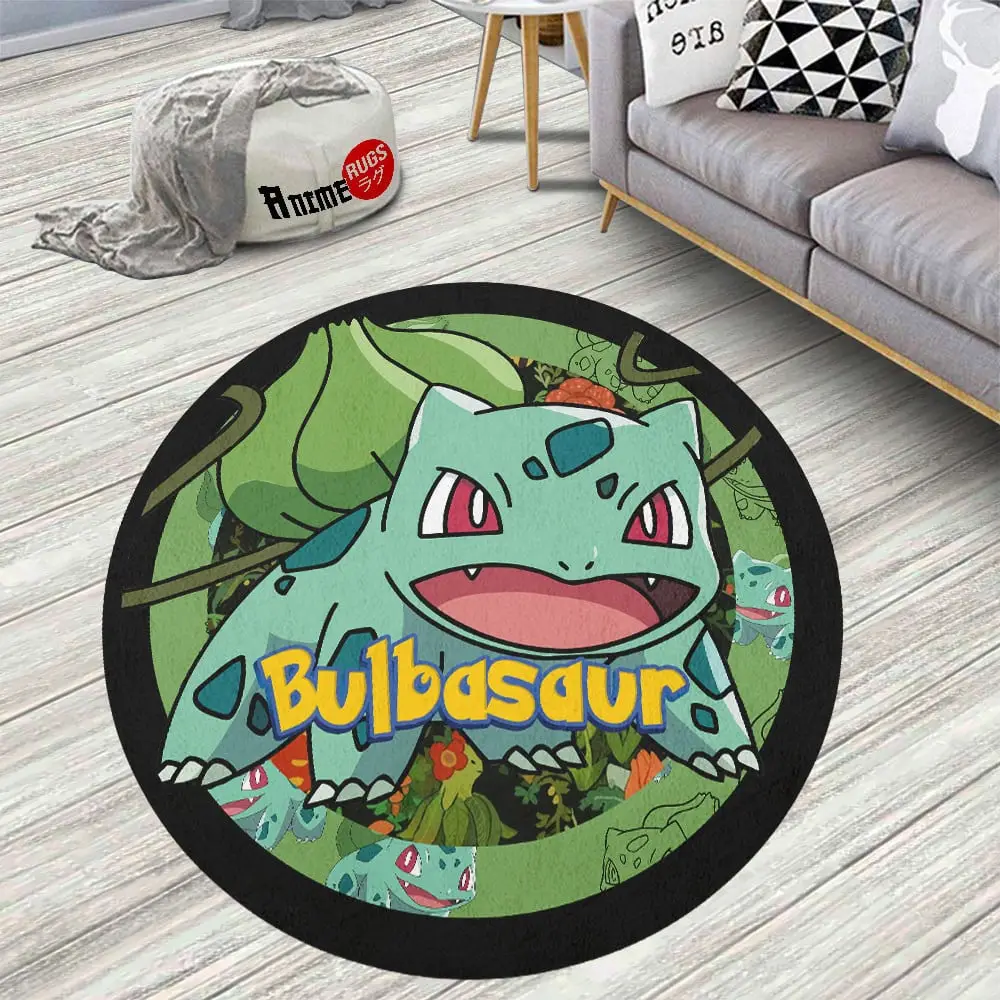 Bulbasaur Skid-Proof Round Rug