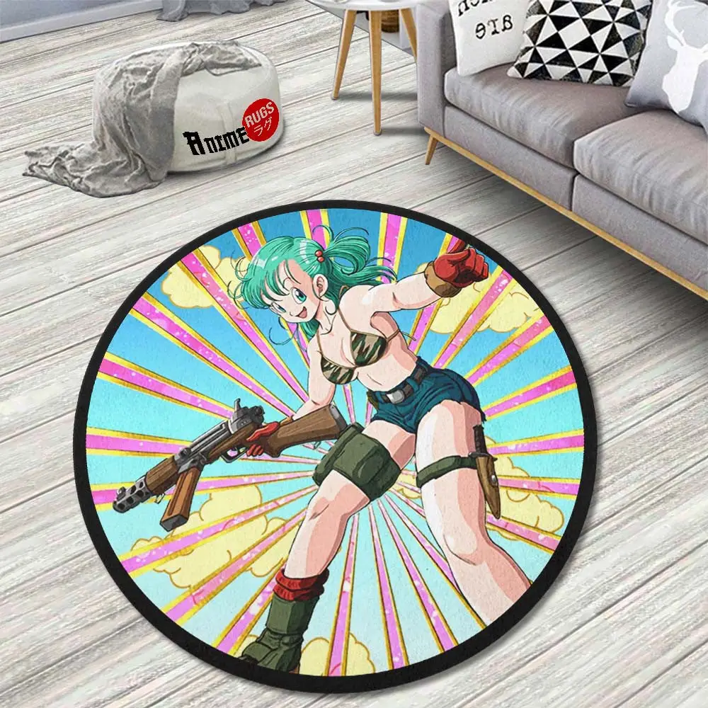 Bulma Skill Round Rug Custom Dragon Ball Anime Circle Carpet