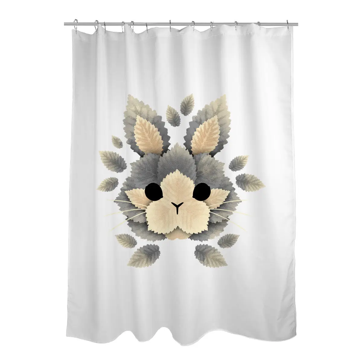 Bunny Of Leaves Shower Curtains