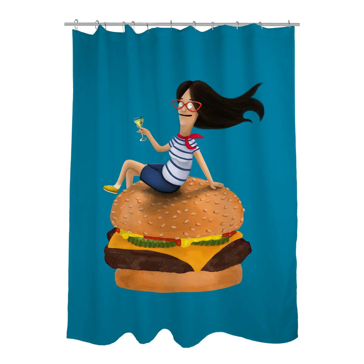 Burger Mom Shower Curtains