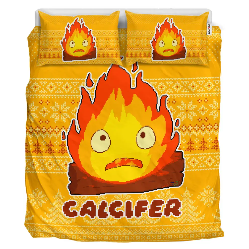 Calcifer Xmas Polyester Duvet Cover Set