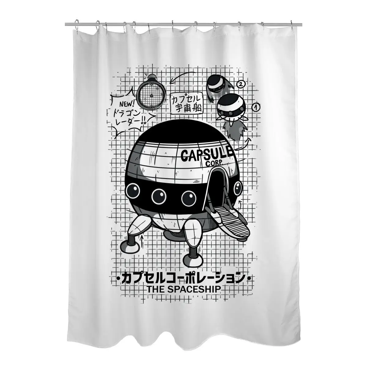 Capsule Spaceship Shower Curtains