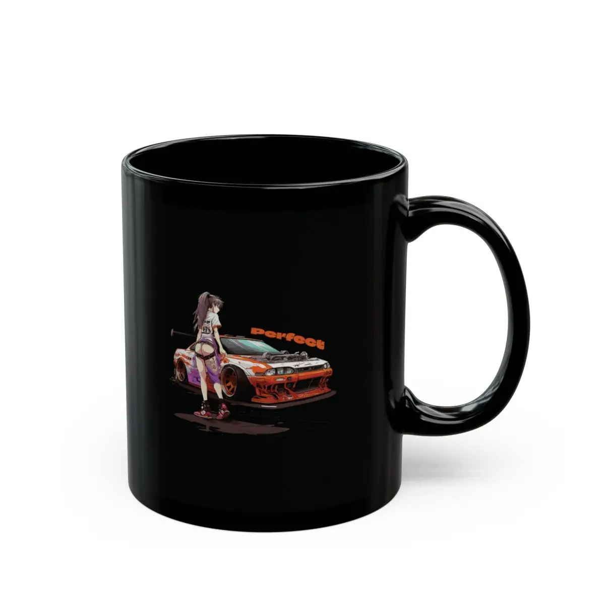 Car Girl Manga Mug 11oz Black
