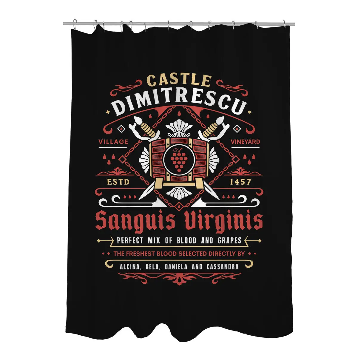 Castle Dimitrescu Vineyard Crest Shower Curtains