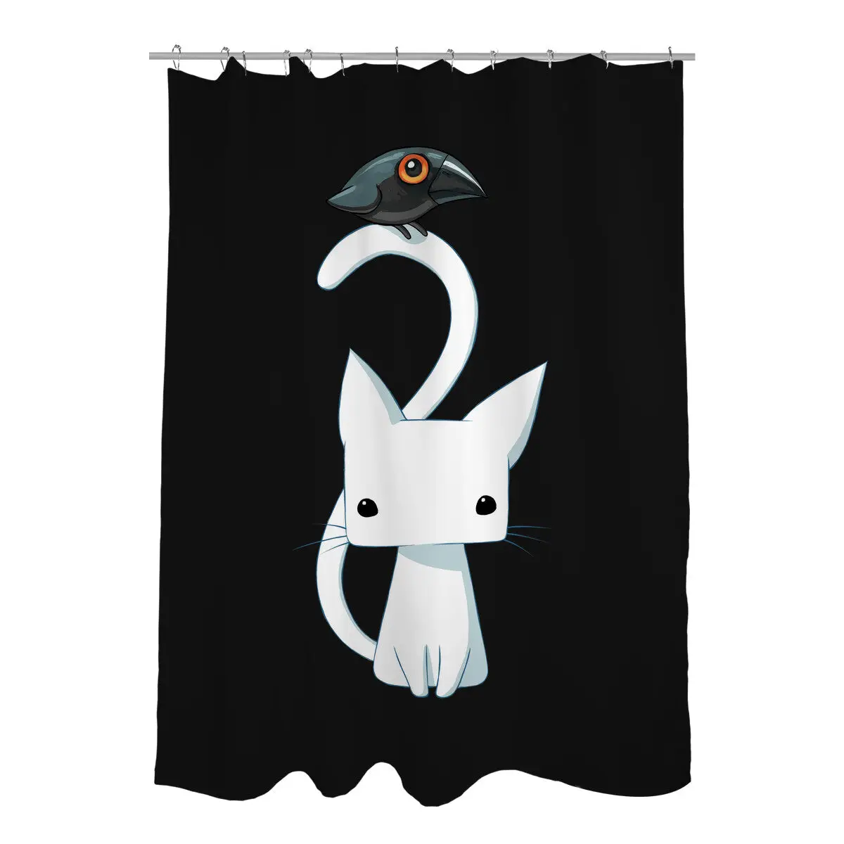Cat and Raven Shower Curtains