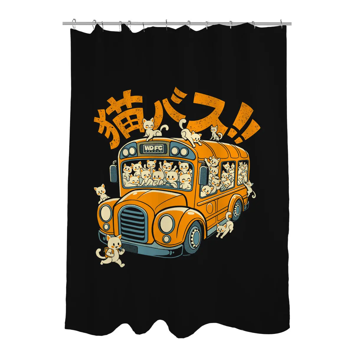 Cat Bus Cat Shower Curtains