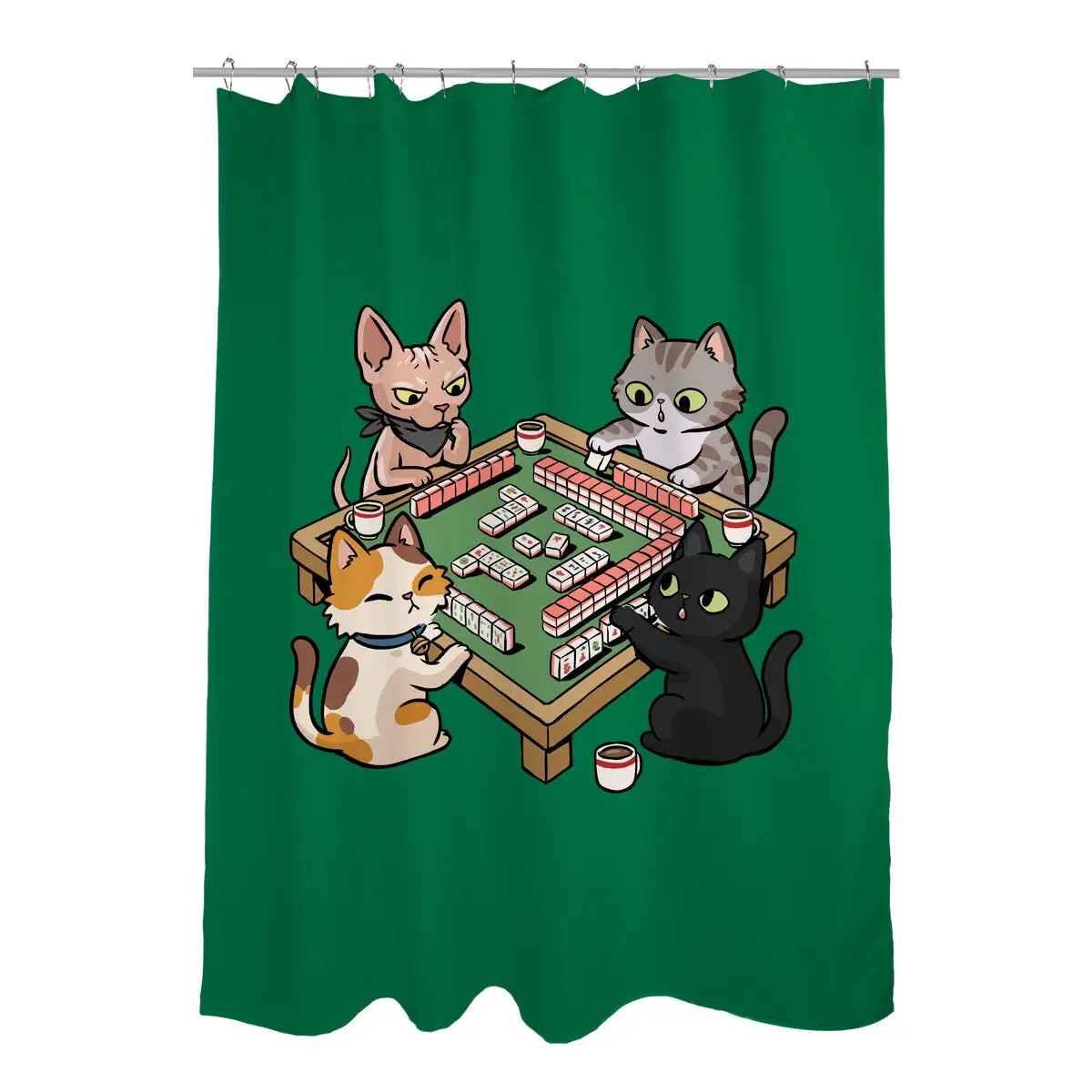 Cat Mahjong Shower Curtains
