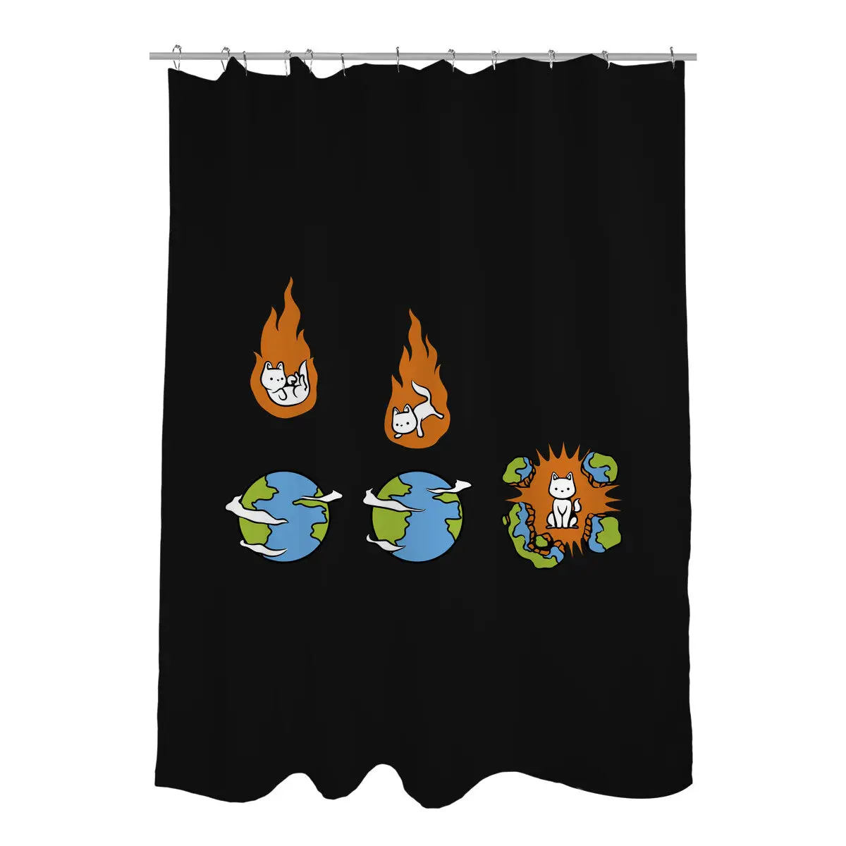 Cat Meteor Shower Curtains