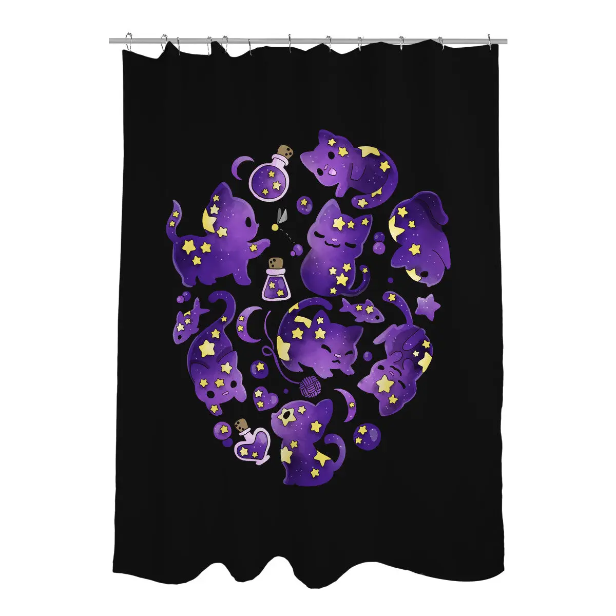 Cat Star Shower Curtains