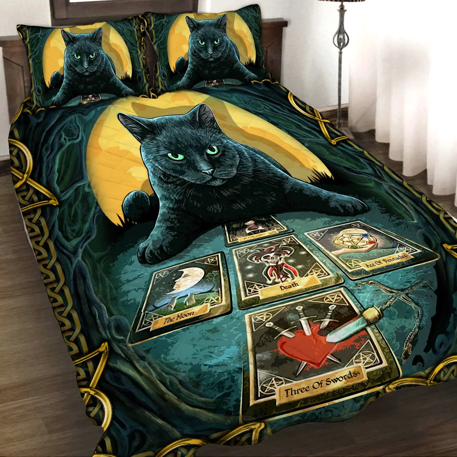 Cat Tarot Redear 3D Quilt Set
