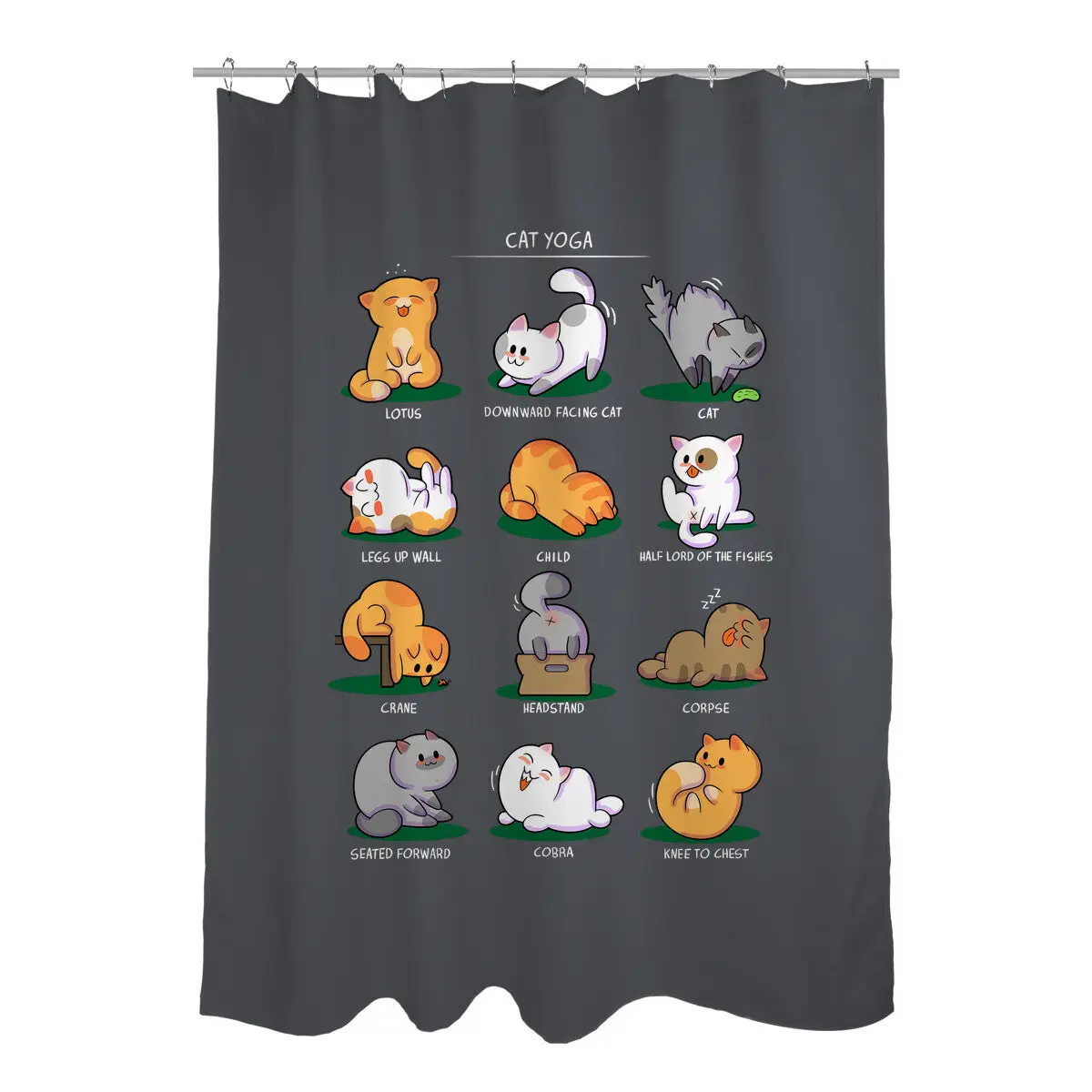 Cat Yoga Shower Curtains