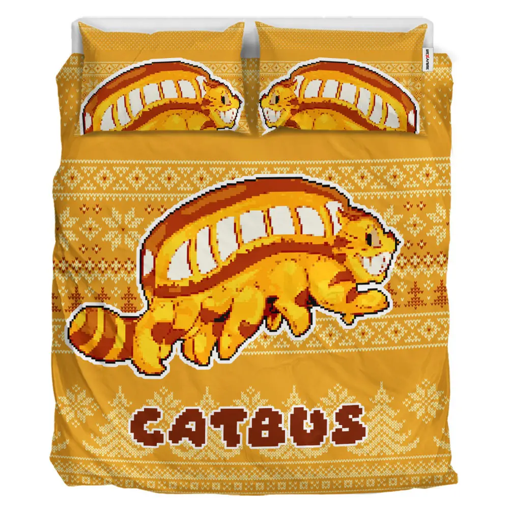 Catbus Xmas Polyester Duvet Cover Set