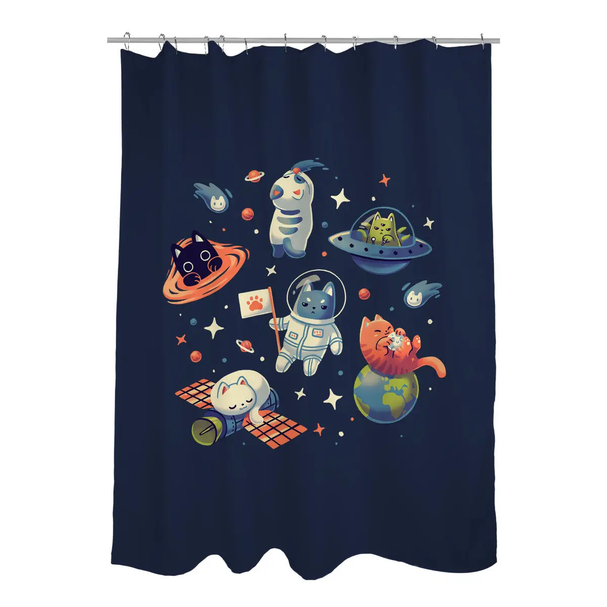 Cats in Space Shower Curtains