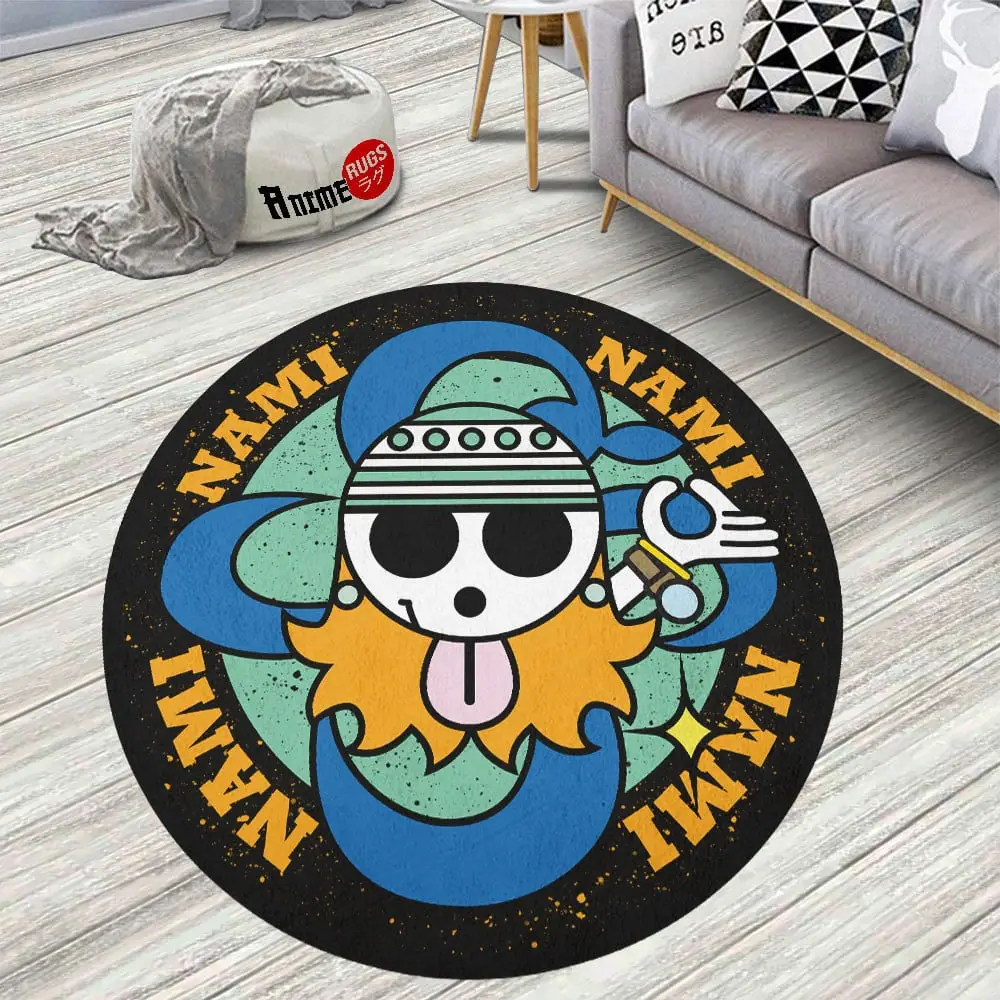 Character Symbol Nami Skid-Proof Round Rug