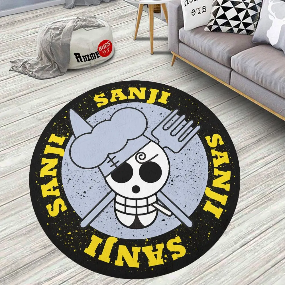 Character Symbol Sanji Skid-Proof Round Rug
