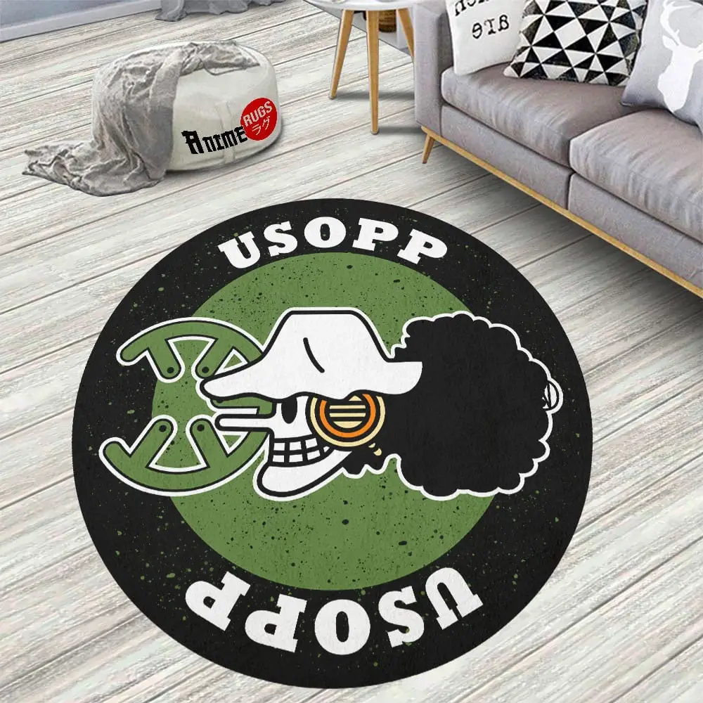 Character Symbol Usopp Skid-Proof Round Rug